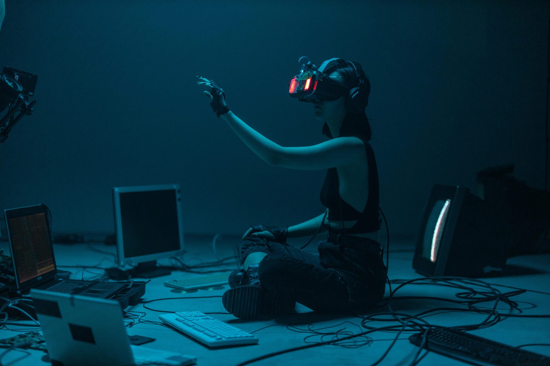 A girl using AR